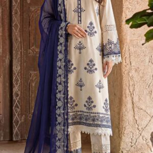 Unstitched Solid Embroidered Cambric 2 Piece (Shirt/Trouser)